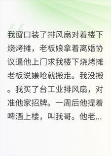 我窗口装了排风扇对着楼下烧烤摊，老板娘上门求我